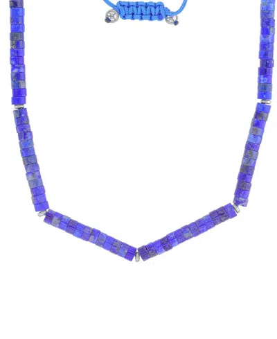 Roxy Waterproof Yellow Beads Labradorite Adjustable Necklace In Blue
