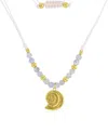 Roxy Waterproof Yellow Beads Labradorite Adjustable Necklace In Orange