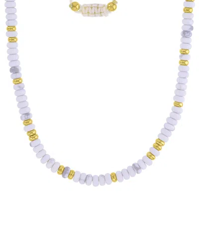 Roxy Waterproof Yellow Beads Labradorite Adjustable Necklace In Orange