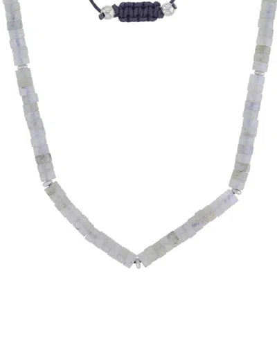 Roxy Waterproof Yellow Beads Labradorite Adjustable Necklace In White