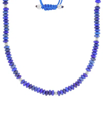 Roxy Waterproof Yellow Beads Onyx Adjustable Necklace In Blue