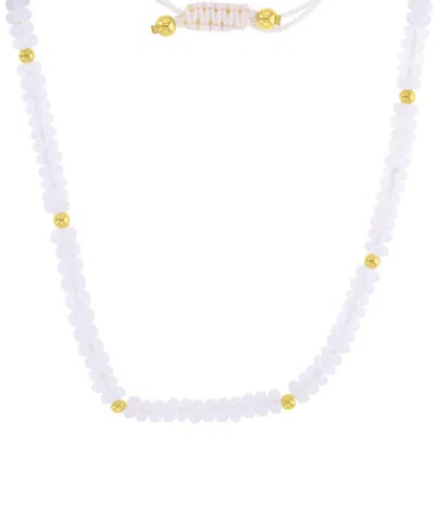 Roxy Waterproof Yellow Beads Onyx Adjustable Necklace In Metallic