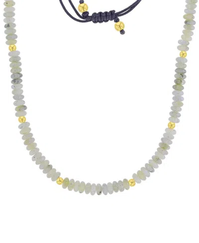 Roxy Waterproof Yellow Beads Labradorite Adjustable Necklace In Multi