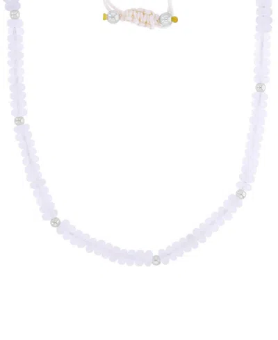 Roxy Waterproof Yellow Beads Onyx Adjustable Necklace In White