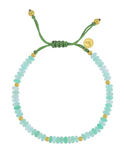 Roxy Waterproof Yellow Green Aventurine Adjustable Bracelet In Multi