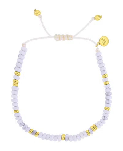 Roxy Waterproof Yellow Grey Turquoise White Marble Adjustable Bracelet In Neutral