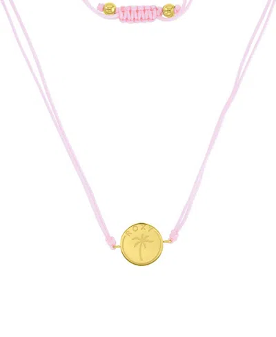 Roxy Waterproof Yellow Heart Beads Adjustable Necklace In Gold