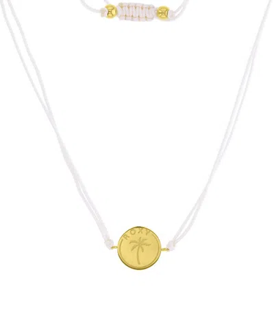 Roxy Waterproof Yellow Heart Beads Adjustable Necklace In Gold