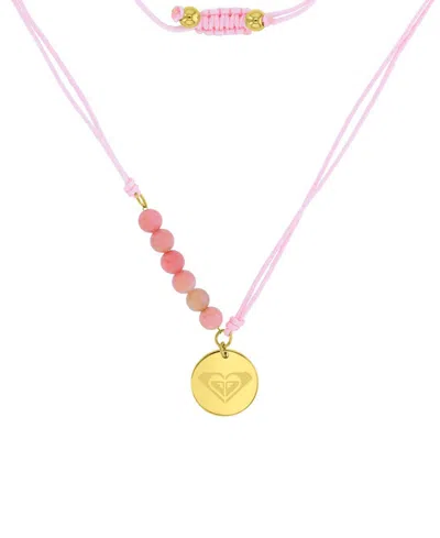 Roxy Waterproof Yellow Heart Labradorite Adjustable Necklace In Gold