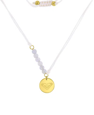 Roxy Waterproof Yellow Heart Labradorite Adjustable Necklace In White