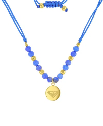 Roxy Waterproof Yellow Heart Labradorite Adjustable Necklace In Pink