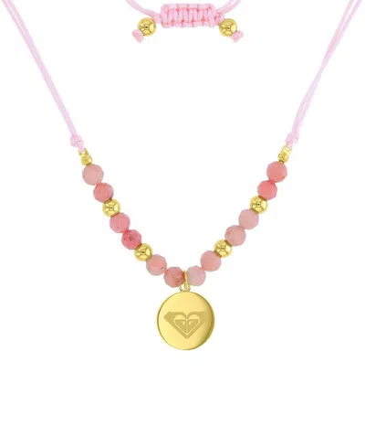 Roxy Waterproof Yellow Heart Labradorite Adjustable Necklace In Purple