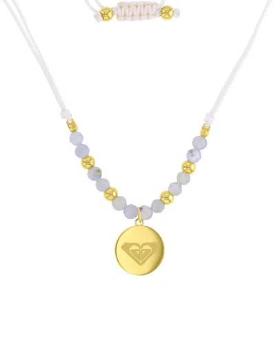 Roxy Waterproof Yellow Heart Labradorite Adjustable Necklace In Red
