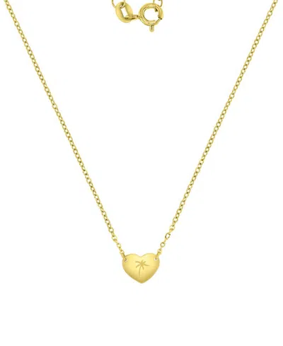 Roxy Waterproof Yellow Heart Palm Tree 16+1+1'' Necklace In Pattern