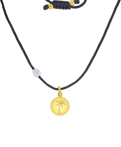 Roxy Waterproof Yellow Heart Pearl Adjustable Necklace In Gray