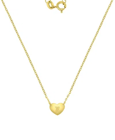 Roxy Waterproof Yellow Heart Pineapple 16+1+1'' Necklace In Orange