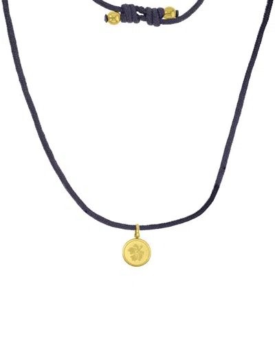 Roxy Waterproof Yellow Hibiscus Beads Adjustable Necklace In Blue