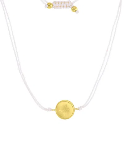 Roxy Waterproof Yellow Hibiscus Beads Adjustable Necklace In White