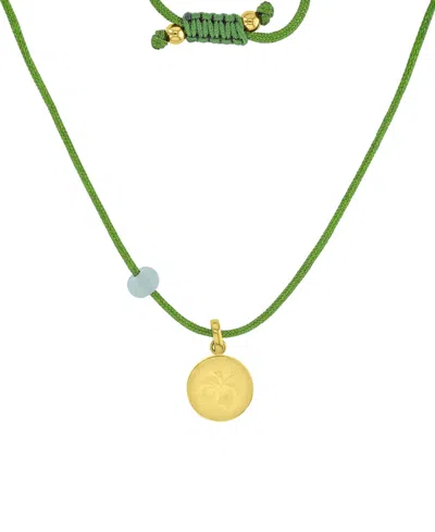 Roxy Waterproof Yellow Hibiscus Green Aventurine Adjustable Necklace In Purple
