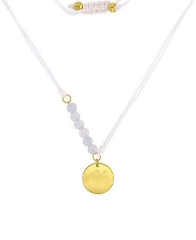 Roxy Waterproof Yellow Hibiscus Labradorite Adjustable Necklace In Metallic