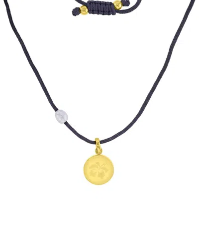 Roxy Waterproof Yellow Hibiscus Pearl Adjustable Necklace In White
