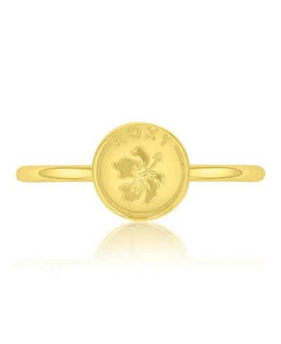 Roxy Waterproof Yellow Hibiscus Ring In Green
