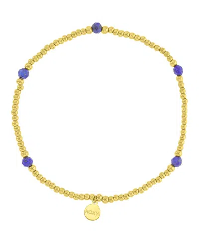 Roxy Waterproof Yellow Lapis Stretch Bracelet In Gold