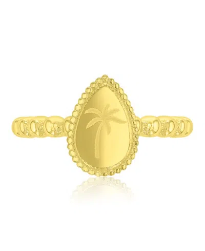 Roxy Waterproof Yellow Palm Tree Beads Ring In Gold