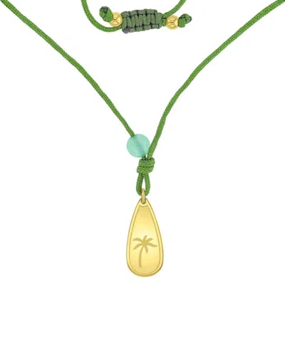 Roxy Waterproof Yellow Palm Tree Green Aventurine Adjustable Necklace In Red