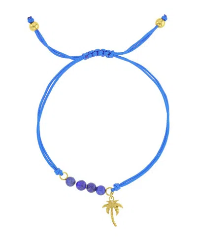 Roxy Waterproof Yellow Palm Tree Labradorite Adjustable Bracelet In Orange