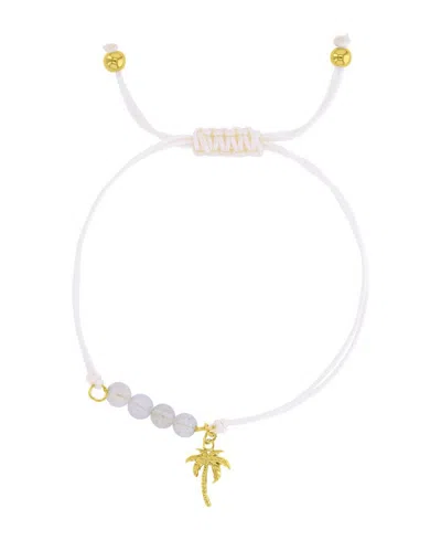 Roxy Waterproof Yellow Palm Tree Labradorite Adjustable Bracelet In Pattern