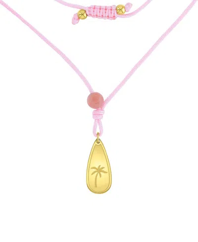 Roxy Waterproof Yellow Palm Tree Labradorite Adjustable Necklace In Gold