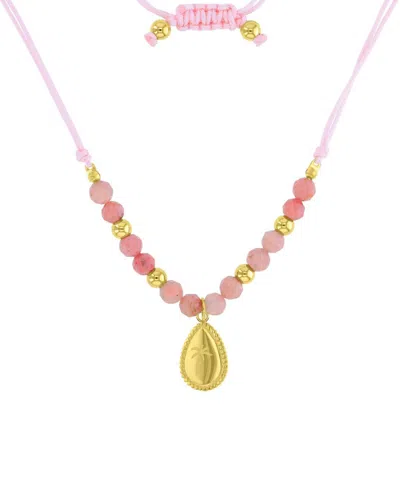 Roxy Waterproof Yellow Palm Tree Labradorite Adjustable Necklace In Neutral