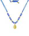 Roxy Waterproof Yellow Palm Tree Labradorite Adjustable Necklace In Pattern