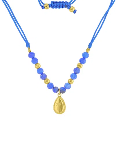 Roxy Waterproof Yellow Palm Tree Labradorite Adjustable Necklace In Pattern