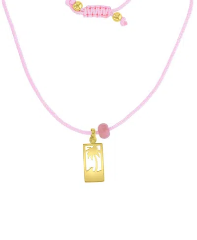 Roxy Waterproof Yellow Palm Tree Labradorite Adjustable Necklace In Red