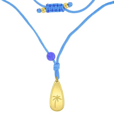 Roxy Waterproof Yellow Palm Tree Labradorite Adjustable Necklace In White