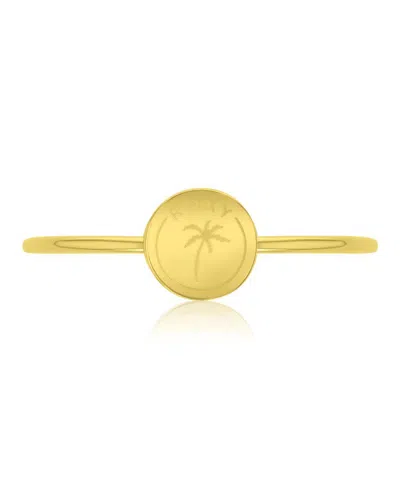 Roxy Waterproof Yellow Palm Tree Ring In Gold