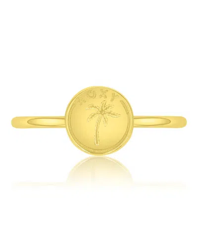 Roxy Waterproof Yellow Palm Tree Ring In Orange