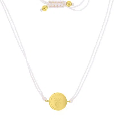 Roxy Waterproof Yellow Pineapple Beads Adjustable Necklace In Metallic