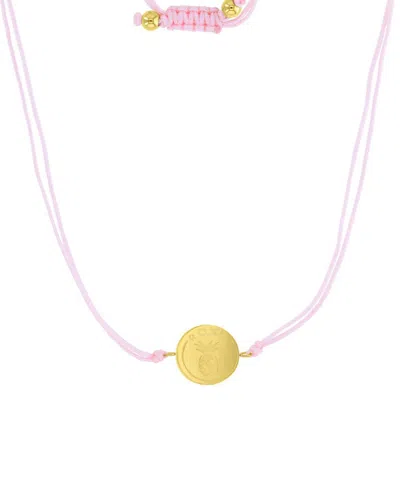 Roxy Waterproof Yellow Pineapple Beads Adjustable Necklace In Pink