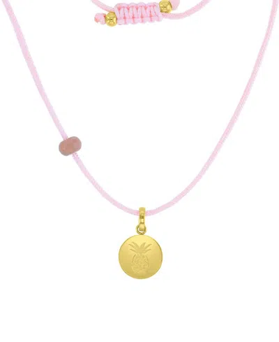 Roxy Waterproof Yellow Pineapple Labradorite Adjustable Necklace In White