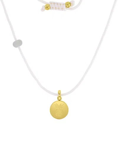 Roxy Waterproof Yellow Pineapple Labradorite Adjustable Necklace In White