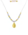 Roxy Waterproof Yellow Pineapple Pattern Labradorite Adjustable Necklace In Neutral