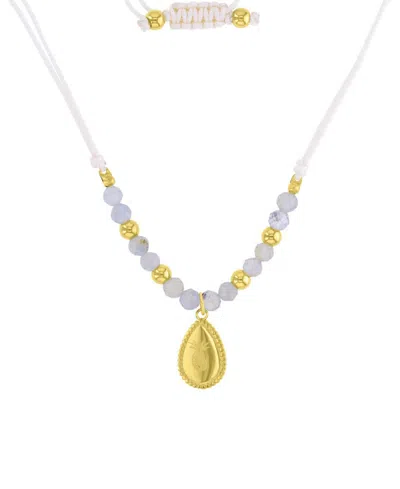 Roxy Waterproof Yellow Pineapple Pattern Labradorite Adjustable Necklace In Neutral