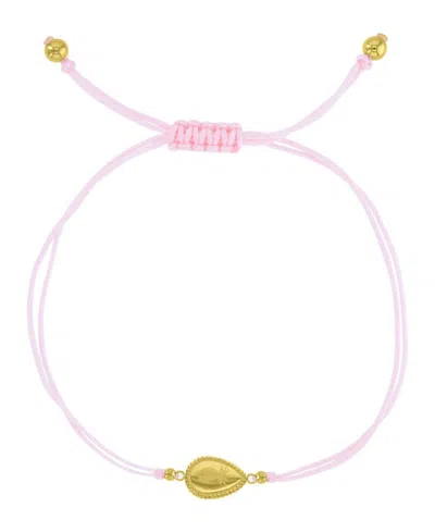 Roxy Waterproof Yellow Pineapple Teardrop Charm Adjustable Bracelet In Pink