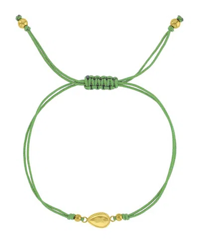 Roxy Waterproof Yellow Pineapple Teardrop Charm Adjustable Bracelet In Green