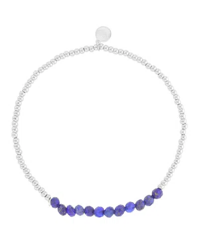 Roxy Waterproof Yellow Pink Rhodonite Stretch Bracelet In Blue