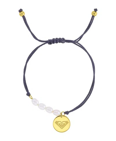 Roxy Waterproof Yellow Rd Heart Charm Pearl Adjustable Bracelet In Multi