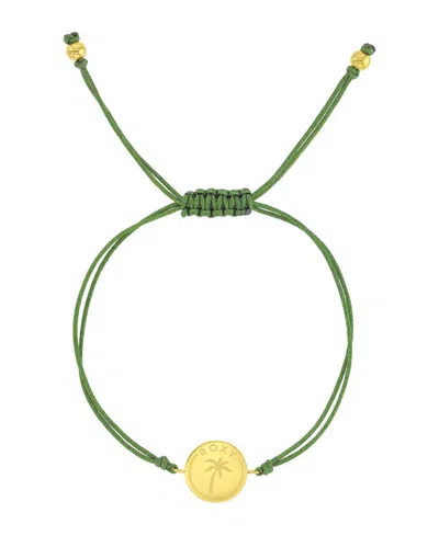 Roxy Waterproof Yellow Rd Palm Tree Pattern Charm Adjustable Bracelet In Transparent